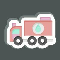 Sticker Water Truck. related to Construction Vehicles symbol. simple design editable. simple illustration vector