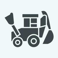 Icon Backhoe. related to Construction Vehicles symbol. glyph style. simple design editable. simple illustration vector