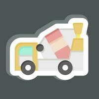 Sticker Concrete Mixer. related to Construction Vehicles symbol. simple design editable. simple illustration vector