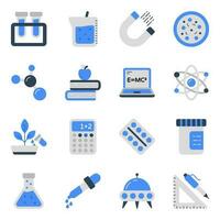 Pack of Science Flat Icons vector