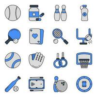 Pack of Sports Tools Flat Icons vector