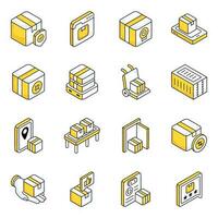 Pack of Logistic Flat Icons vector