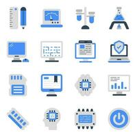 Pack of Medical and Lab Flat Icons vector