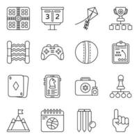 Pack of Sports and Games Linear Icons vector