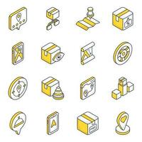 Pack of Logistic and Shipment Flat Icons vector