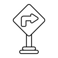 Turn right arrow icon in linear design vector