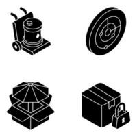 Pack of Logistic Technology Solid Icons vector