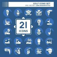 Icon Set Golf. related to Sports symbol. long shadow style. simple design editable. simple illustration vector