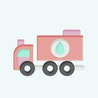 Icon Water Truck. related to Construction Vehicles symbol. flat style. simple design editable. simple illustration vector