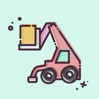 Icon Telehandler. related to Construction Vehicles symbol. MBE style. simple design editable. simple illustration vector