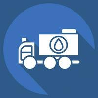 Icon Water Truck. related to Construction Vehicles symbol. long shadow style. simple design editable. simple illustration vector