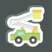 Sticker Bucket Truck. related to Construction Vehicles symbol. simple design editable. simple illustration vector