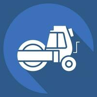 Icon Steamroller. related to Construction Vehicles symbol. long shadow style. simple design editable. simple illustration vector