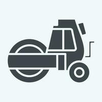 Icon Steamroller. related to Construction Vehicles symbol. glyph style. simple design editable. simple illustration vector