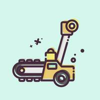 Icon Trencher. related to Construction Vehicles symbol. MBE style. simple design editable. simple illustration vector