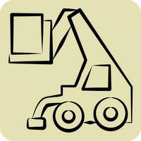 Icon Telehandler. related to Construction Vehicles symbol. hand drawn style. simple design editable. simple illustration vector