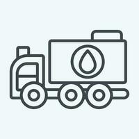 Icon Water Truck. related to Construction Vehicles symbol. line style. simple design editable. simple illustration vector