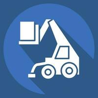 Icon Telehandler. related to Construction Vehicles symbol. long shadow style. simple design editable. simple illustration vector
