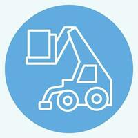 Icon Telehandler. related to Construction Vehicles symbol. blue eyes style. simple design editable. simple illustration vector