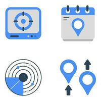 Pack of Map and Geolocation Flat Icons vector