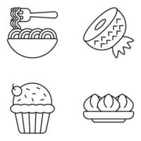 Pack of Delicious Food Linear Icons vector