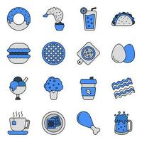 Pack of Meal Flat Icons vector