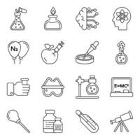 Pack of Science and Lab Linear Icons vector