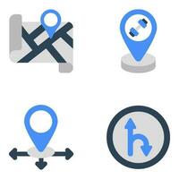 Pack of Gps Flat Icons vector