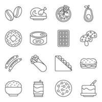 Pack of Eatable Linear Icons vector