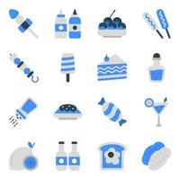 Pack of Food and Eatable Flat Icons vector