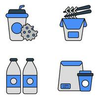 Pack of Food Linear Icons vector