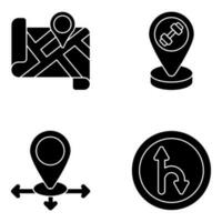 Pack of Gps solid Icons vector