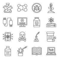 Pack of Science and Laboratory Linear Icons vector