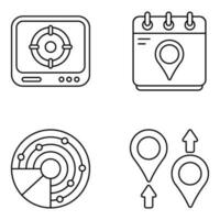 Pack of Map and Geolocation Linear Icons vector