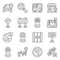Pack of Map and Navigation Linear Icons vector
