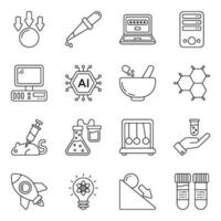 Pack of Science and Medical Linear Icons vector