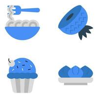 Pack of Delicious Food Flat Icons vector