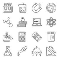 Pack of Science Linear Icons vector