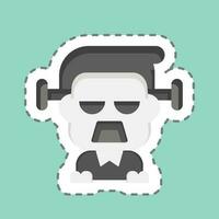 Sticker line cut Graveyard. related to Halloween symbol. simple design editable. simple illustration vector