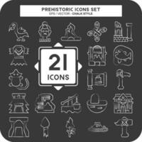 Icon Set Prehistoric. related to Education symbol. chalk Style. simple design editable. simple illustration vector