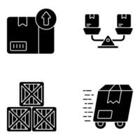 Pack of Packages Solid Icons vector