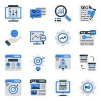 Pack of Web Flat Icons vector