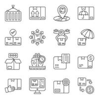 Pack of Shipment Linear Icons vector