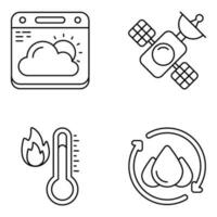 Set of Weather and Technology Linear Icons vector