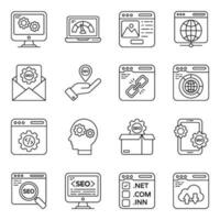 Pack of Web and Technology Line Icons vector