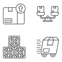 Pack of Packages Linear Icons vector