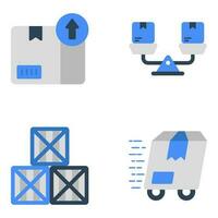 Pack of Packages Flat Icons vector