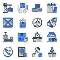 Pack of Logistic Delivery Flat Icons vector