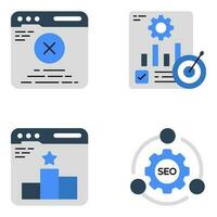 Pack of Seo and Website Flat Icons vector