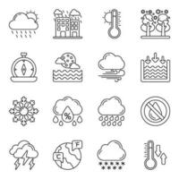 Set of Weather Linear Icons vector